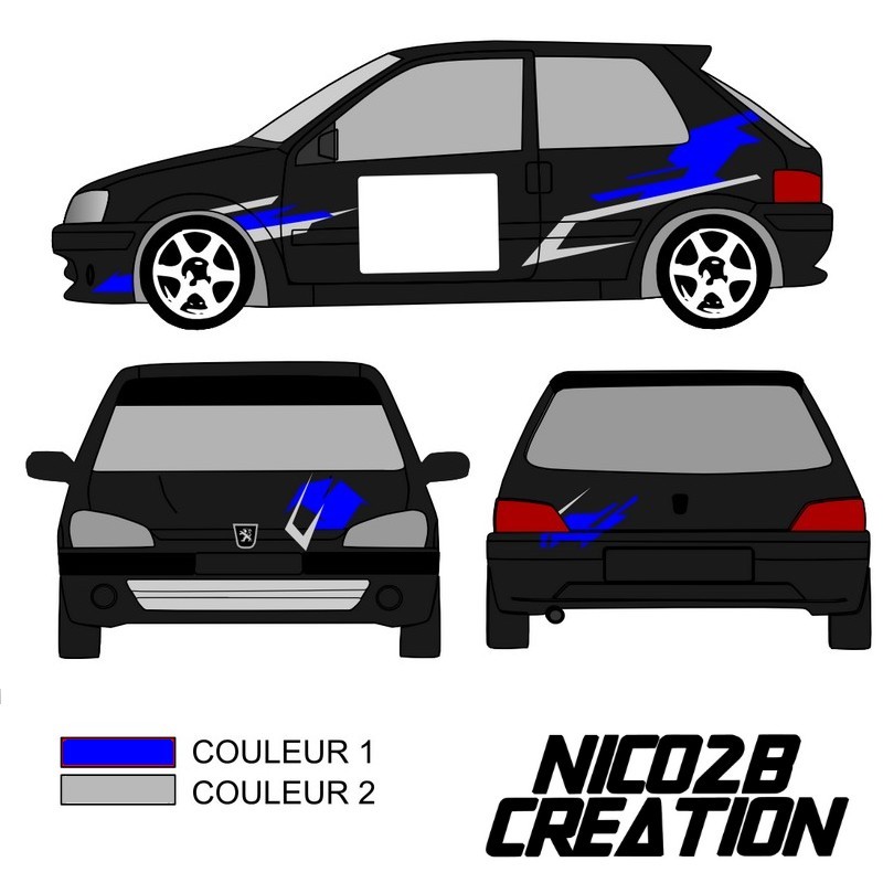 Déco voiture universelle - MODELE 6 - Nico2b Création